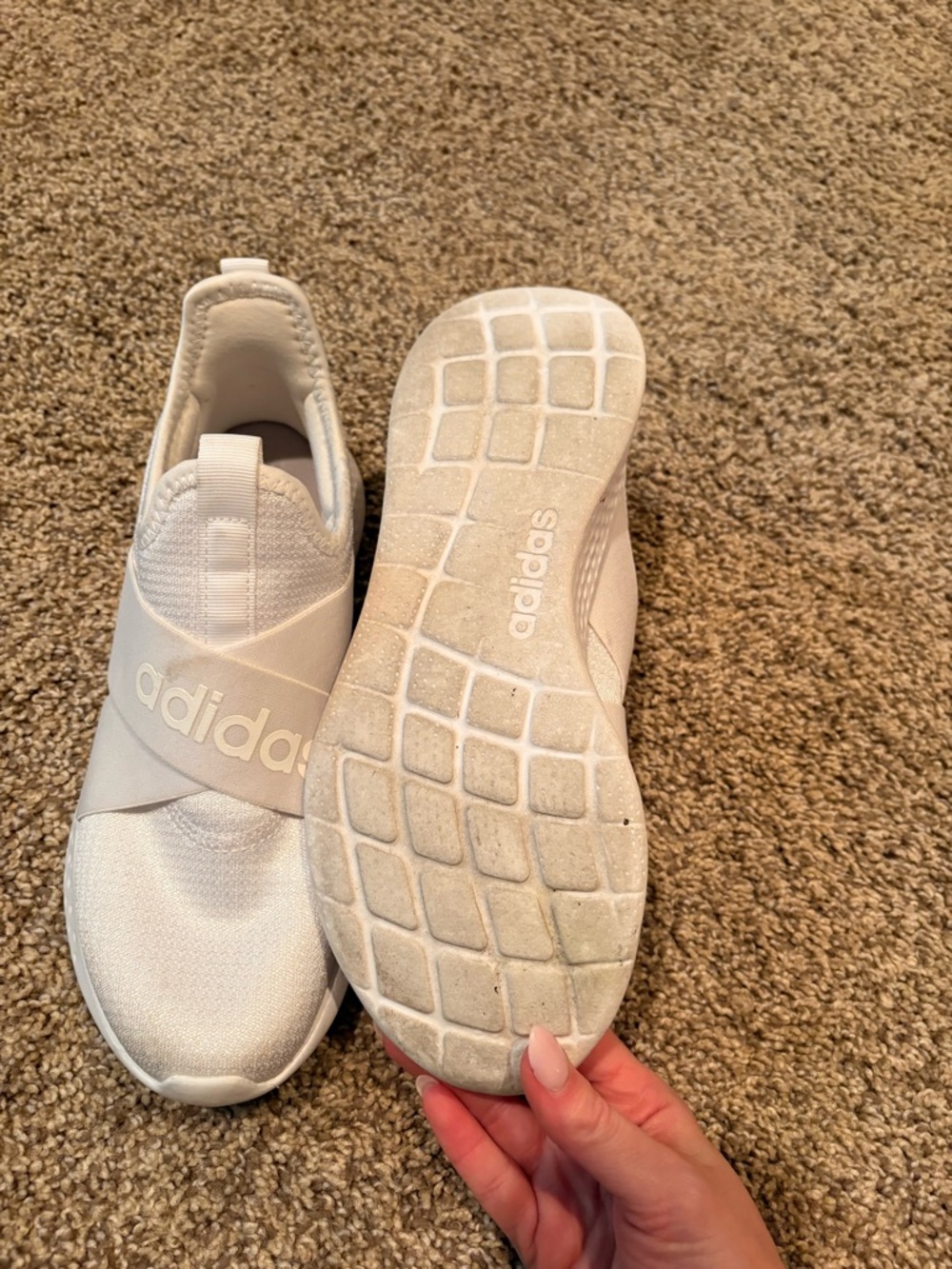 adidas White Slip-On Elastic Crossover Sneakers - Picture 3 of 5